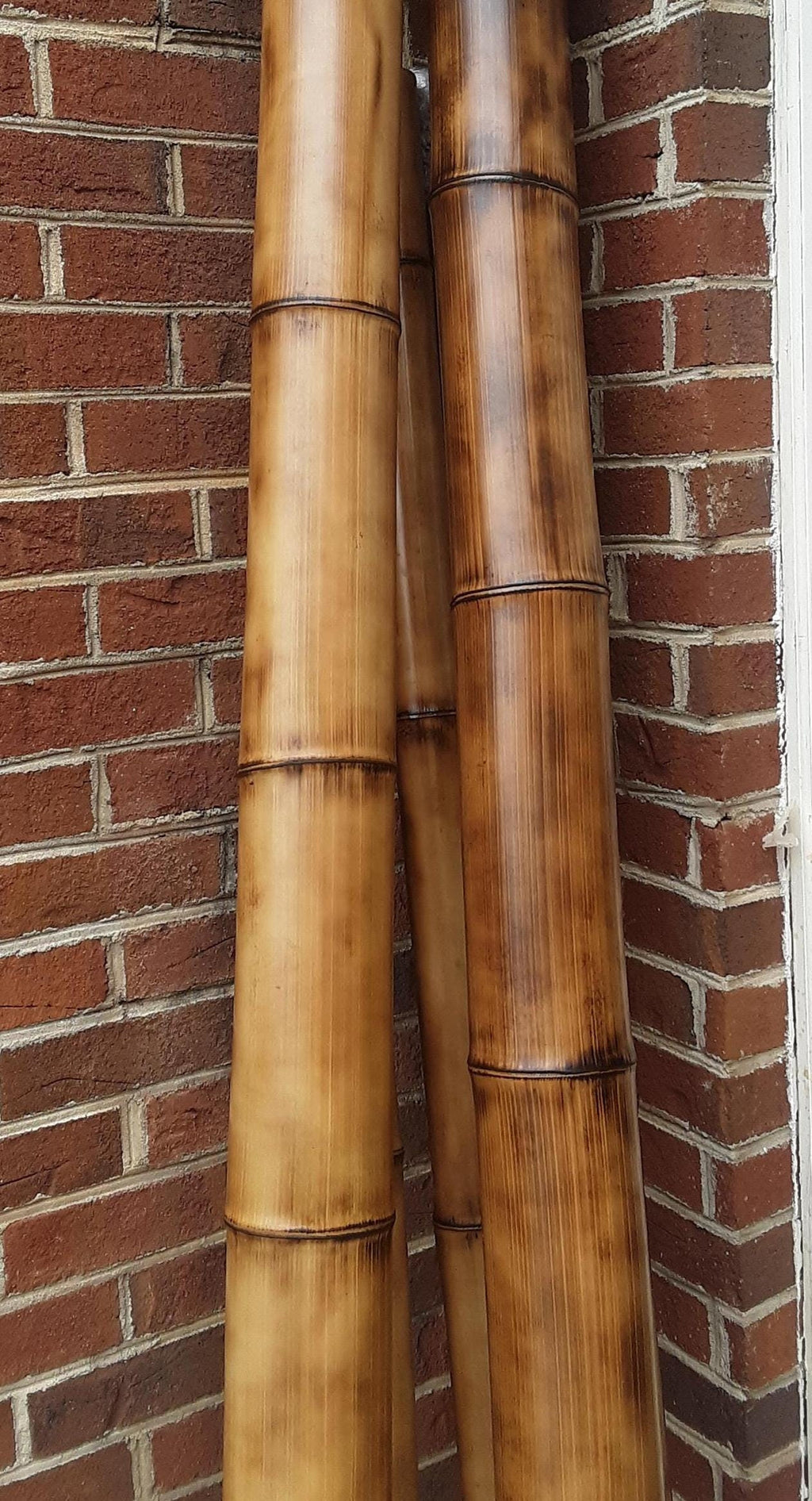 3.5-4" Bamboo Poles Set of 2 Flame Cured Bamboo Indoor/Outdoor Tiki Decor Construction Grade Bamboo Shibari Suspension Pole