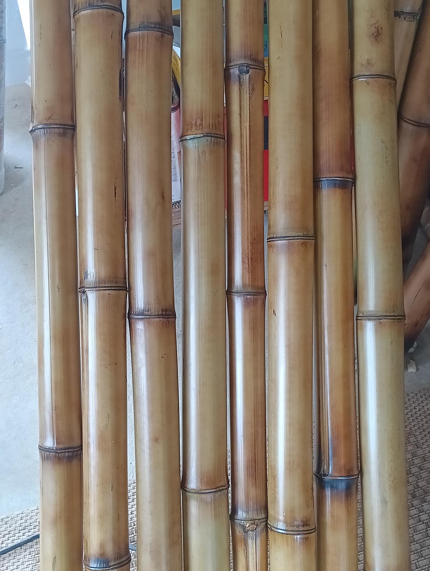 3" Bamboo Poles Set of 8 Large Flame Cured Bamboo Tiki Poles Indoor Outdoor Garden Office Home Decor