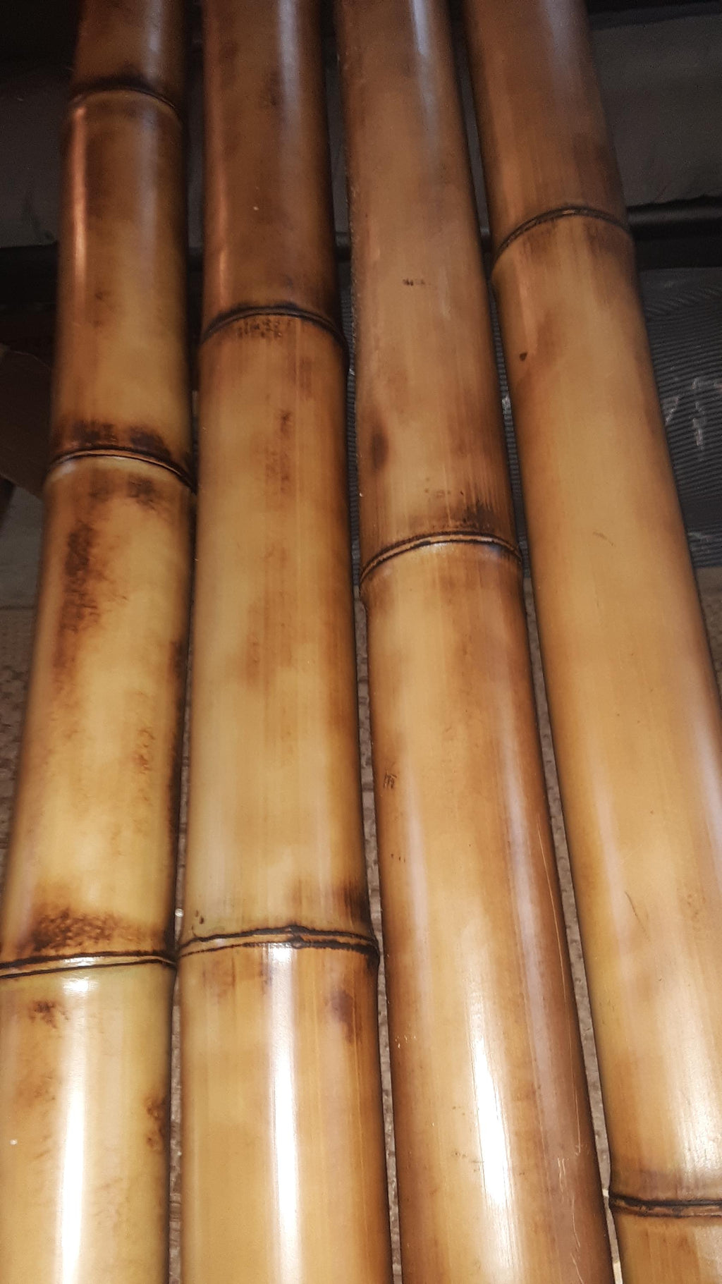 2.5" Set 4 Bamboo Poles Flame Cured All Natural Bamboo Craft Sticks Indoor Outdoor Tiki Decor Bamboo Design