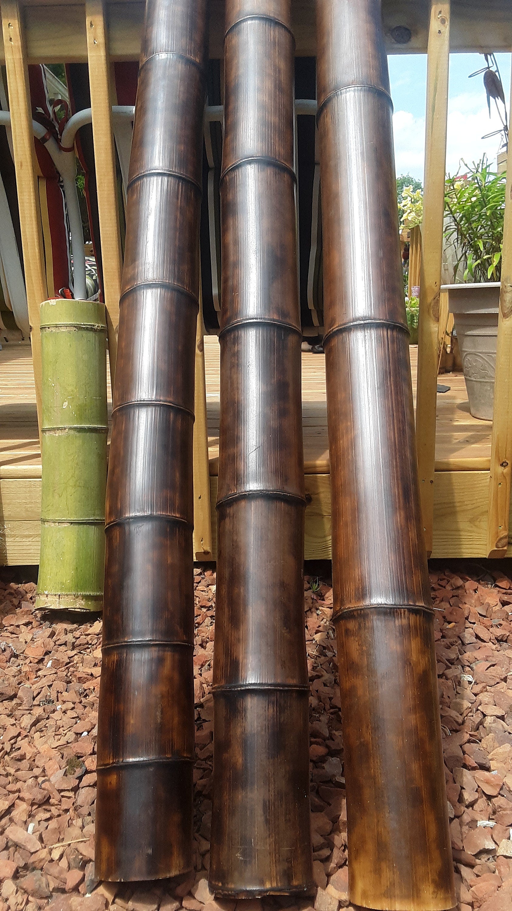 4.5" X Large Bamboo Pole Flame Cured Construction Grade Bamboo Tiki Indoor Outdoor  Decor Garden Office Decor Craft Sticks