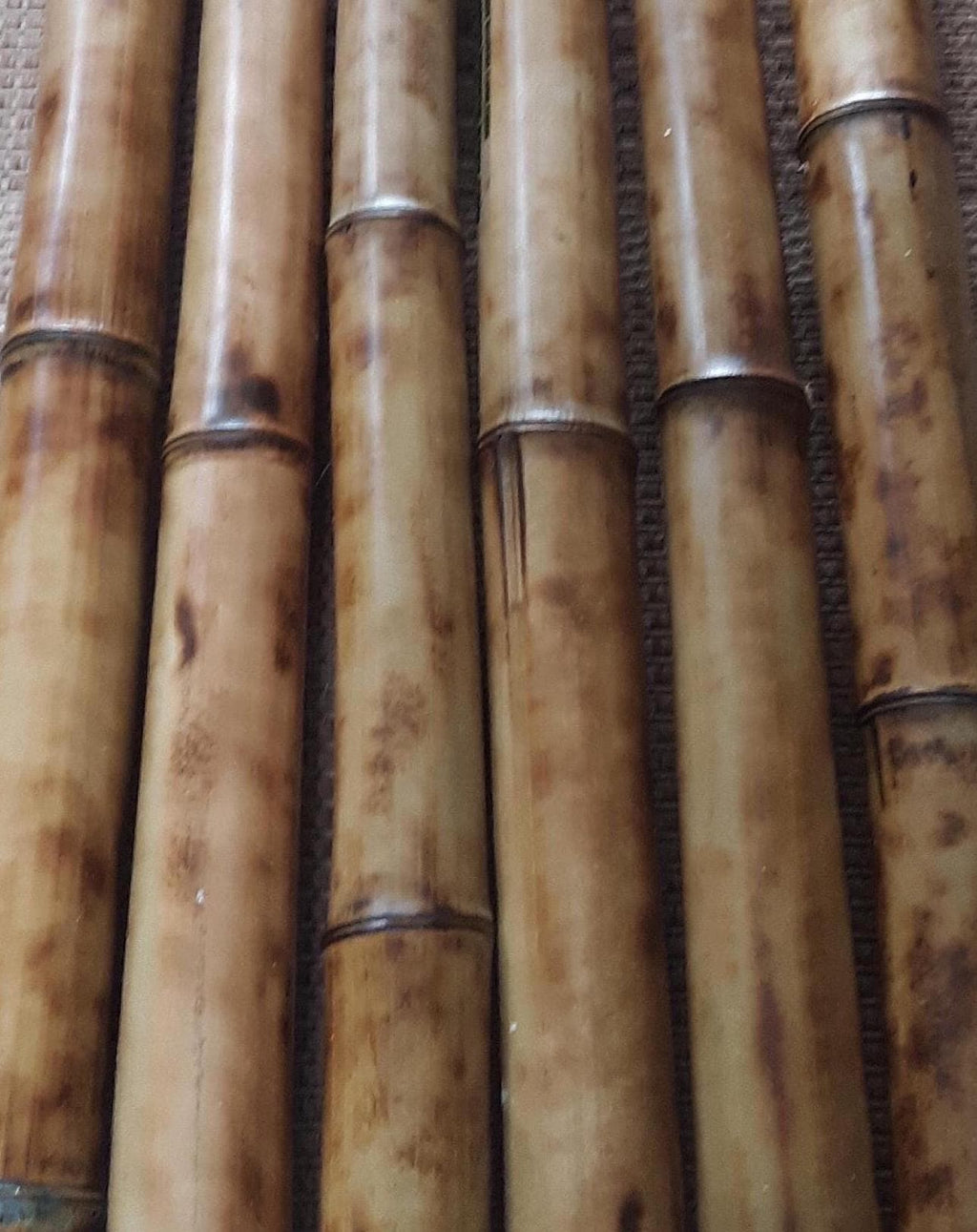 3" Bamboo Poles Set of 8 Large Flame Cured Bamboo Tiki Poles Indoor Outdoor Garden Office Home Decor