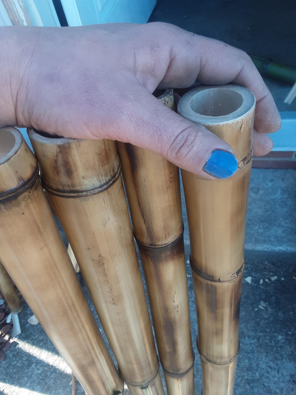 1.5-2" Bamboo Poles 4 Pack Bamboo Craft Sticks Garden Decor Wood Bamboo Poles Indoor Decor