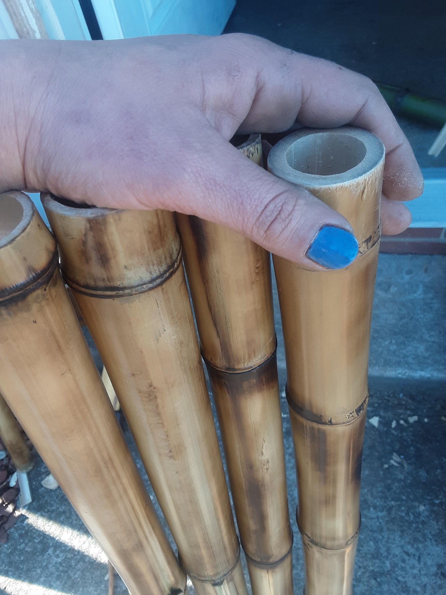 1.5-2" Bamboo Poles 4 Pack Bamboo Craft Sticks Garden Decor Wood Bamboo Poles Indoor Decor