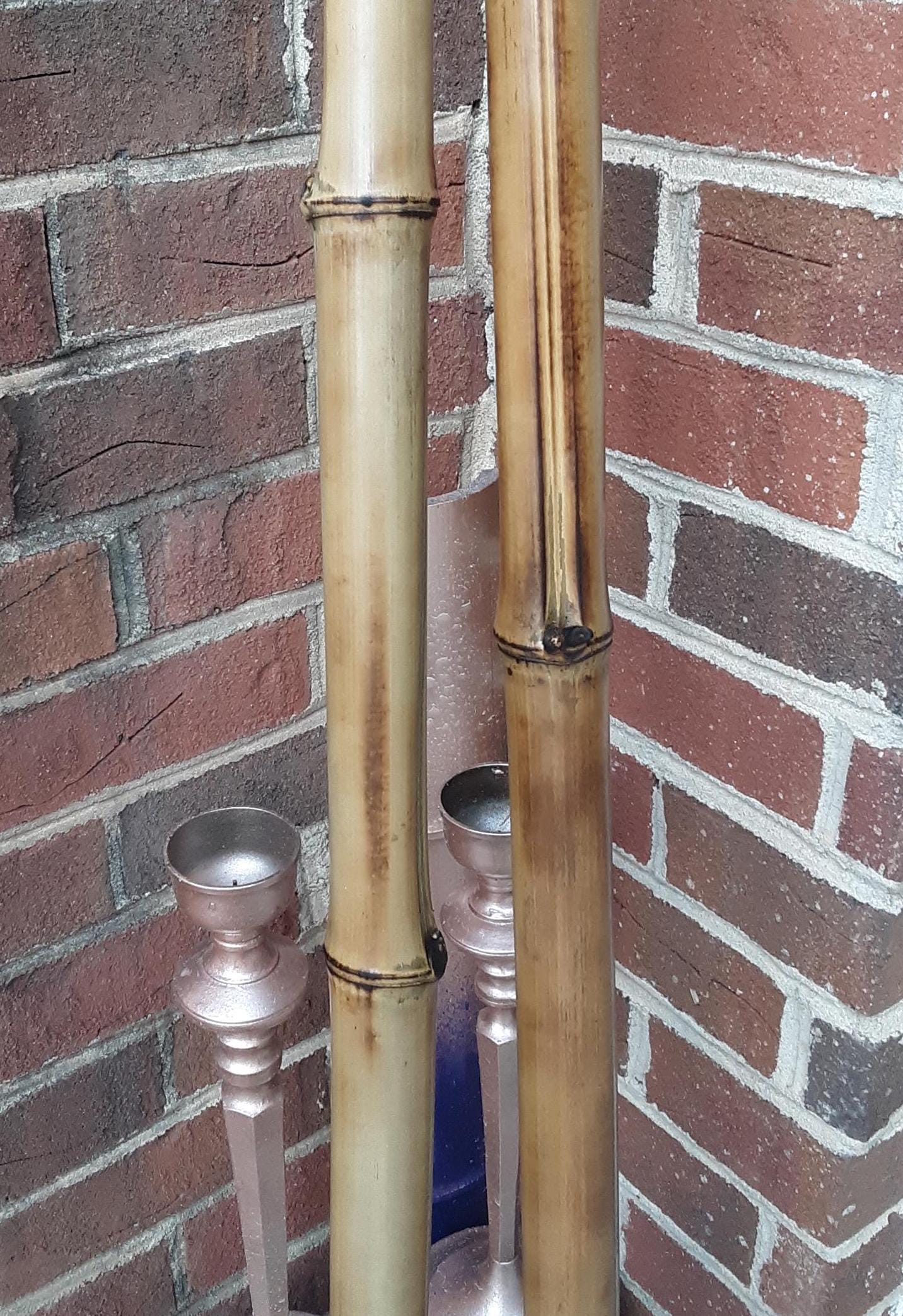1.5-2" Bamboo Poles 4 Pack Bamboo Craft Sticks Garden Decor Wood Bamboo Poles Indoor Decor