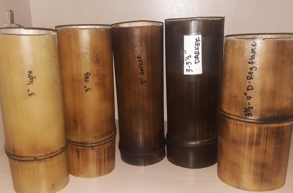 3.5-4" Bamboo Poles Set of 2 Flame Cured Bamboo Indoor/Outdoor Tiki Decor Construction Grade Bamboo Shibari Suspension Pole