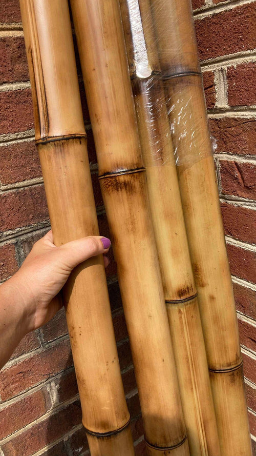 2.5" Set 4 Bamboo Poles Flame Cured All Natural Bamboo Craft Sticks Indoor Outdoor Tiki Decor Bamboo Design