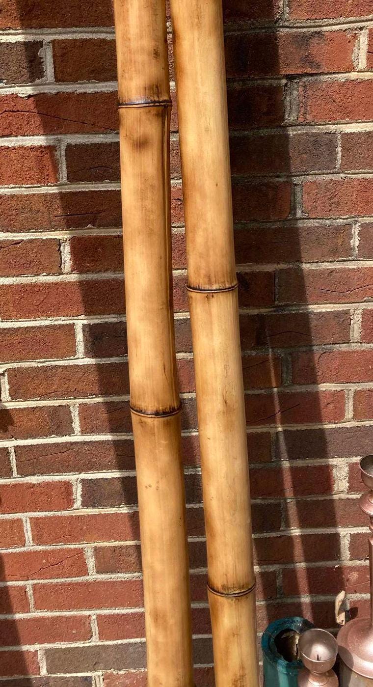 2.5" Set 4 Bamboo Poles Flame Cured All Natural Bamboo Craft Sticks Indoor Outdoor Tiki Decor Bamboo Design